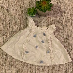💗🌸Shrinking Violet Tank Top w/3D Blue flowers 3T